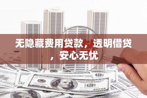 木垒无隐藏费用贷款，透明借贷，安心无忧