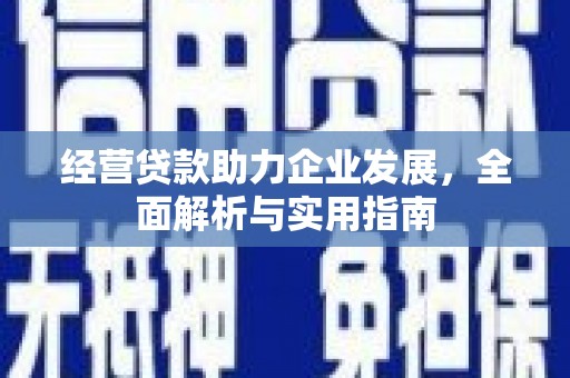 木垒经营贷款助力企业发展，全面解析与实用指南
