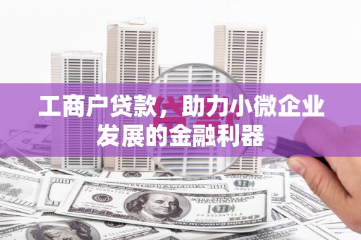 木垒工商户贷款，助力小微企业发展的金融利器