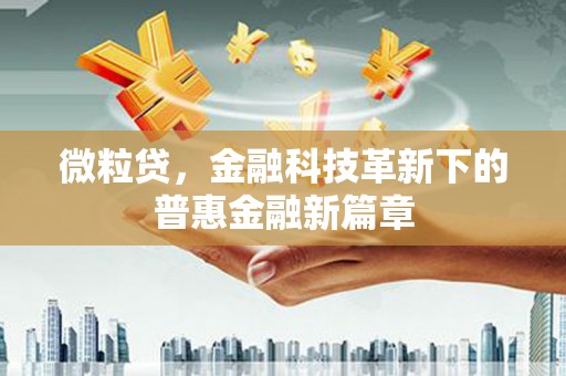 木垒微粒贷，金融科技革新下的普惠金融新篇章