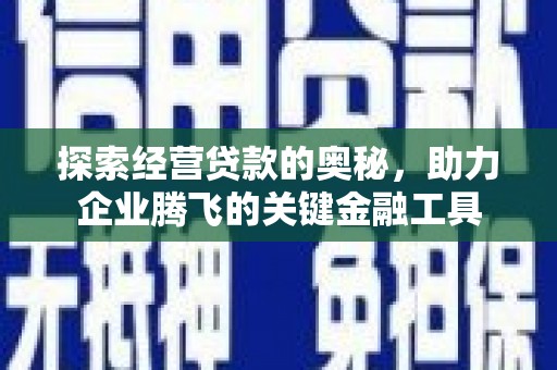 木垒探索经营贷款的奥秘，助力企业腾飞的关键金融工具
