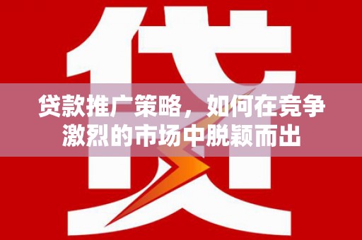 木垒贷款推广策略，如何在竞争激烈的市场中脱颖而出