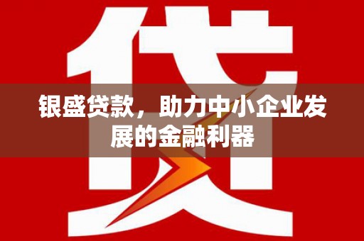 木垒银盛贷款，助力中小企业发展的金融利器