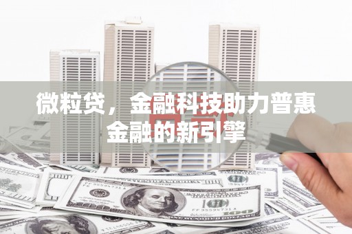木垒微粒贷，金融科技助力普惠金融的新引擎
