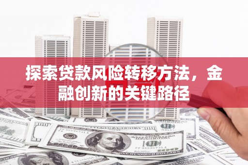 木垒探索贷款风险转移方法，金融创新的关键路径