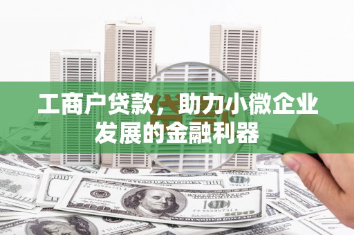 木垒工商户贷款，助力小微企业发展的金融利器