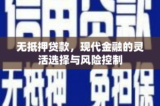 木垒无抵押贷款，现代金融的灵活选择与风险控制