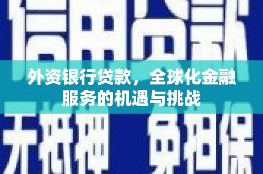 木垒外资银行贷款，全球化金融服务的机遇与挑战