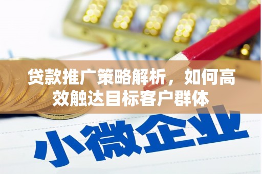 木垒贷款推广策略解析，如何高效触达目标客户群体
