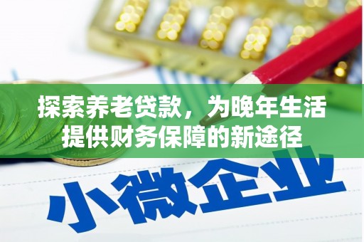 木垒探索养老贷款，为晚年生活提供财务保障的新途径