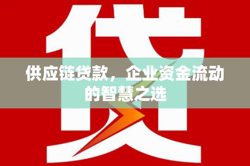 木垒供应链贷款，企业资金流动的智慧之选