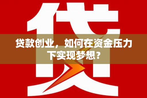 木垒贷款创业，如何在资金压力下实现梦想？