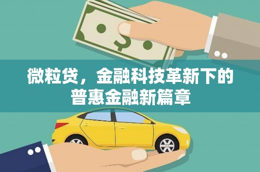 木垒微粒贷，金融科技革新下的普惠金融新篇章