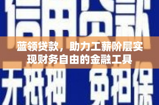木垒蓝领贷款，助力工薪阶层实现财务自由的金融工具