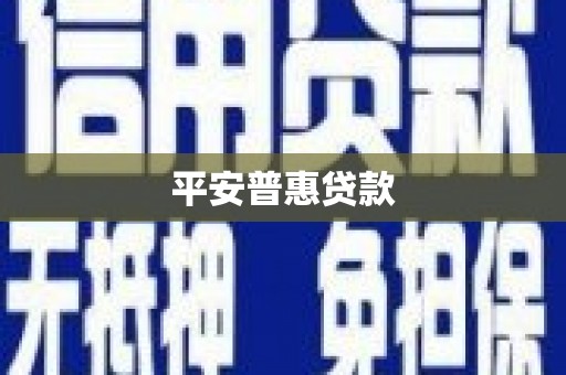 木垒平安普惠贷款