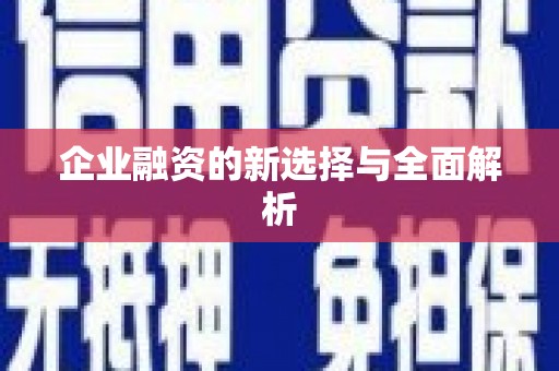 木垒企业融资的新选择与全面解析